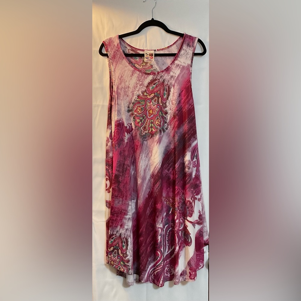 Indian summer silky very lightweight sleeveless Paisley design dress